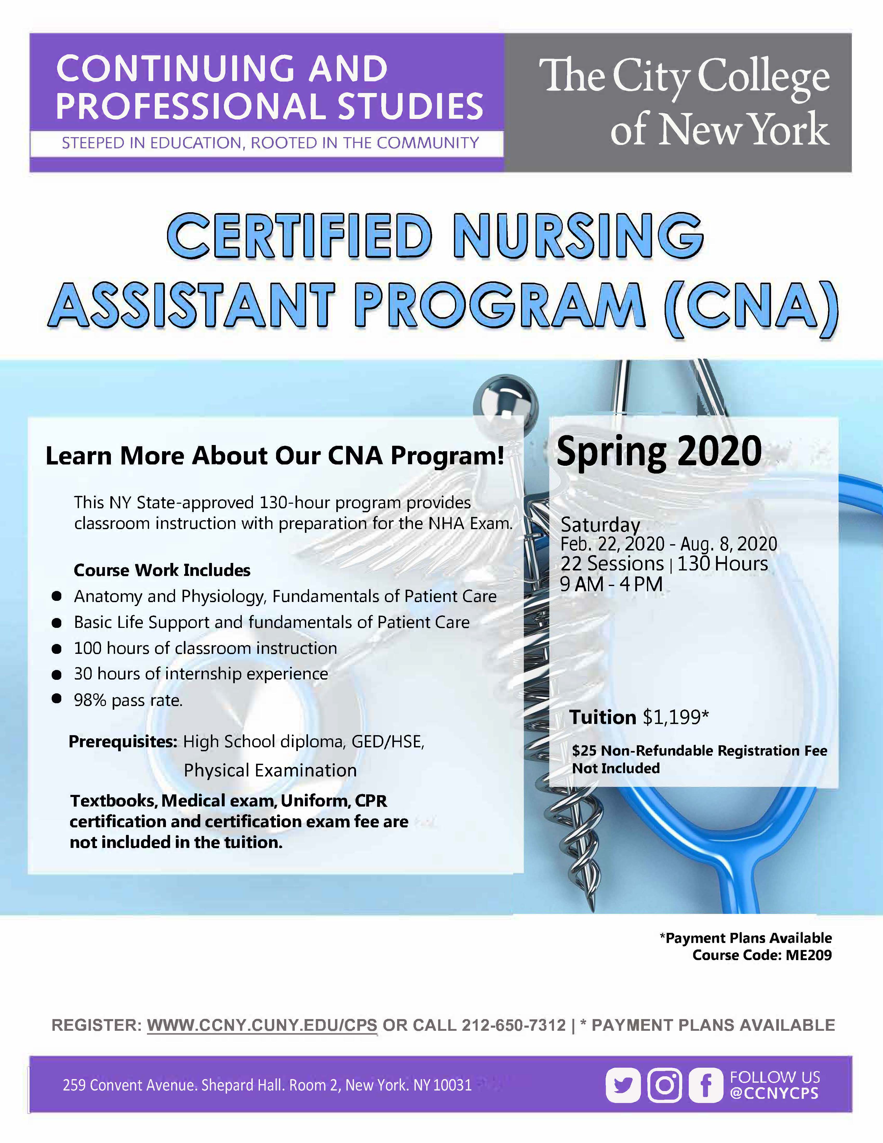 Certified Nursing Assistant Cna The City College Of New York